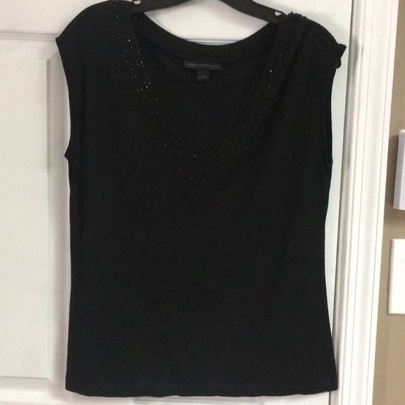 2/$10 Express large cap sleeve top w/ jeweled neck - Picture 2 of 6